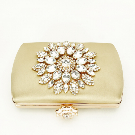 Clutch elegant decorat cu brosa B-BRS-210 06 Auriu [6]