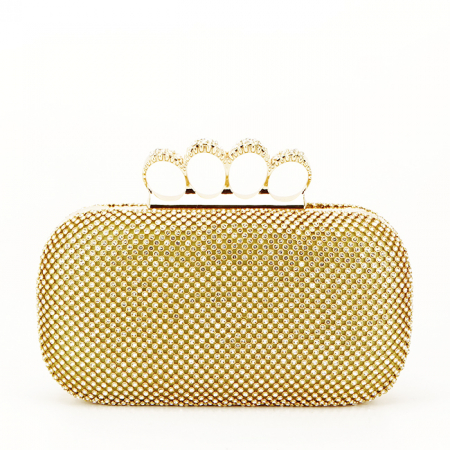 Femei - Clutch elegant decorat cu pietre B-2016-5 05 Auriu