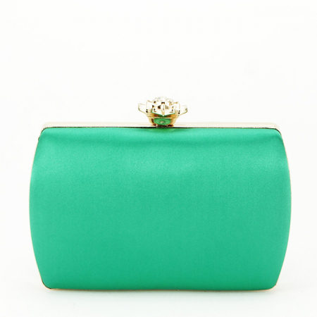Clutch decorat cu brosa B-BRS-210 06 Verde [3]