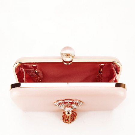 Clutch decorat cu brosa B-LK5669 05 Roz [6]