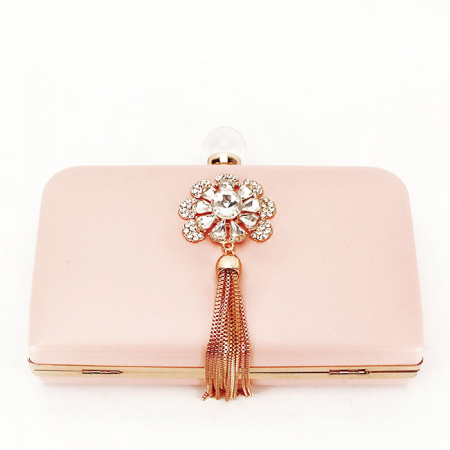 Clutch decorat cu brosa B-LK5669 05 Roz [4]