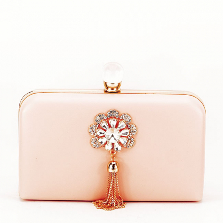 Femei - Clutch decorat cu brosa B-LK5669 05 Roz
