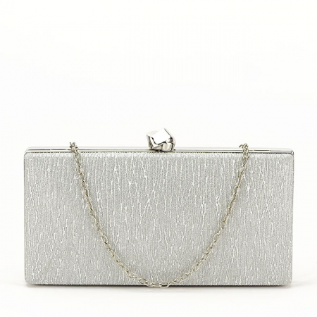 Femei - Geanta clutch argintie cu sclipici B-BYH809 -06