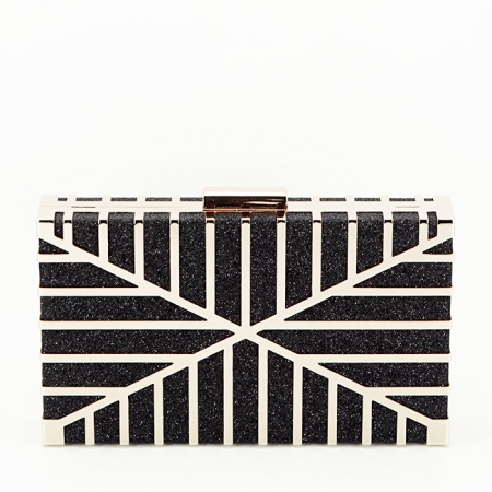 Femei - Clutch elegant accesorizat B-BFL-19207 05 Negru