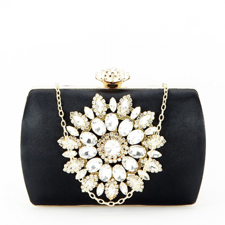Clutch elegant cu brosa B-BRS-210 06 Negru [2]