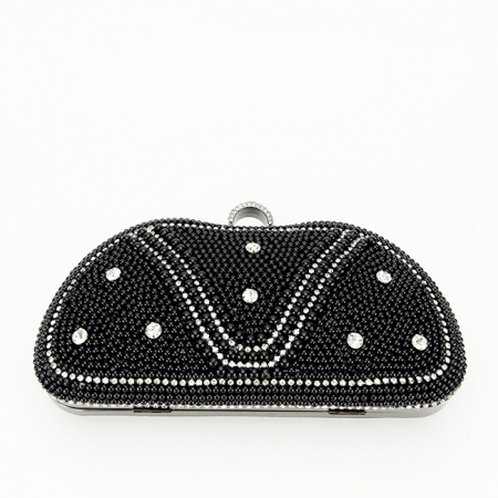 Clutch elegant cu perle B-BME-22732 05 Negru [4]
