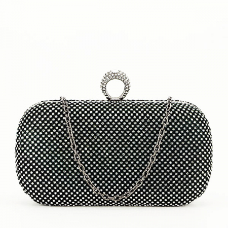 Femei - Geanta clutch cu pietricele B-BFL-1061 05 negru