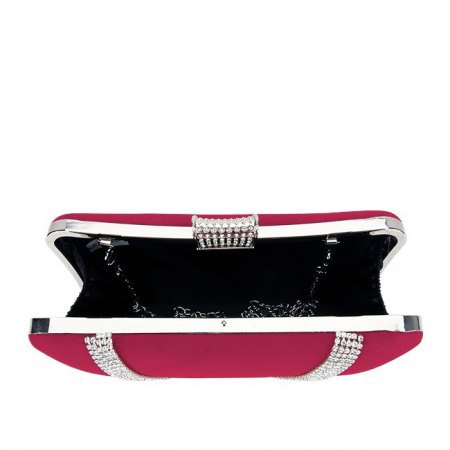 Geanta clutch rosu din catifea B-1007 01 [7]