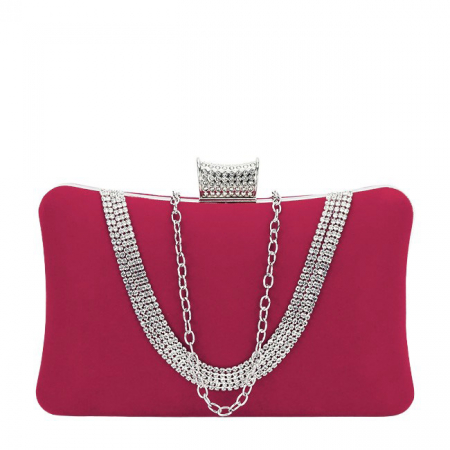 Geanta clutch rosu din catifea B-1007 01 [1]