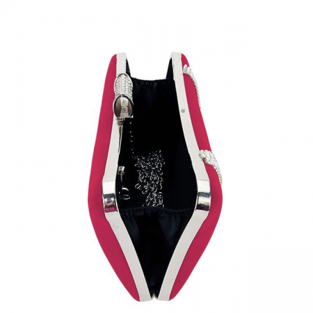 Geanta clutch rosu din catifea B-1007 01 [8]