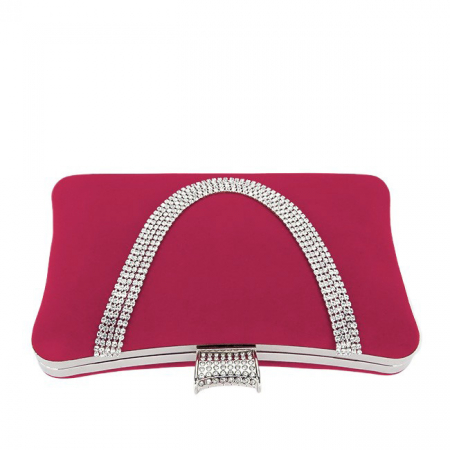 Geanta clutch rosu din catifea B-1007 01 [6]