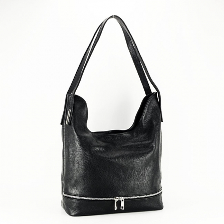 Geanta de talie mare din piele naturala 8964 124 Negru [1]
