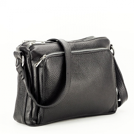 Geanta crossbody din piele naturala B-8981 124 Negru [3]