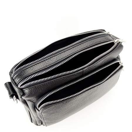 Geanta crossbody din piele naturala B-8981 124 Negru [6]