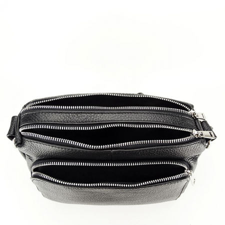 Geanta crossbody din piele naturala B-8981 124 Negru [5]