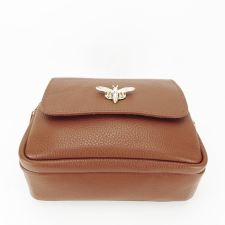 Geanta din piele naturala talie mica B-1502 122 Camel [5]