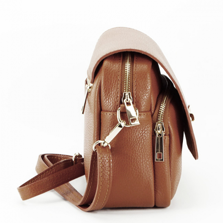 Geanta din piele naturala talie mica B-1502 122 Camel [3]
