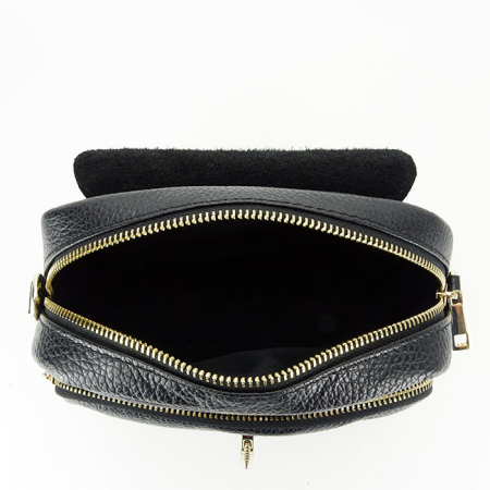 Geanta din piele naturala talie mica B-1502 122 Negru [6]