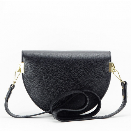 Geanta din piele naturala de talie mica B-1517 123 Negru [5]