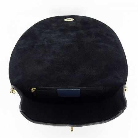 Geanta din piele naturala de talie mica B-1517 123 Negru [7]