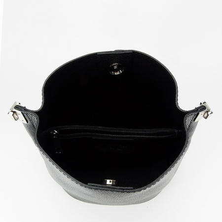 Geanta dama din piele naturala, B-8951 122, 28x24x17 cm, Negru [7]