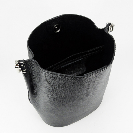 Geanta dama din piele naturala, B-8951 122, 28x24x17 cm, Negru [8]