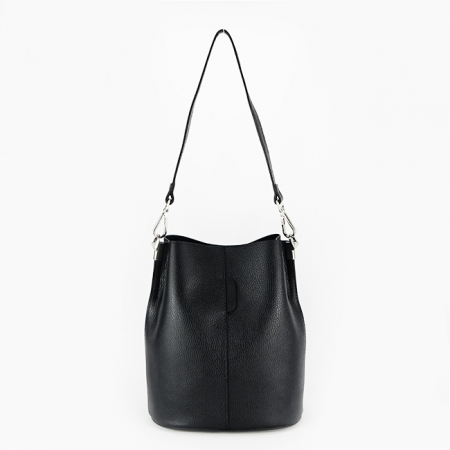 Geanta dama din piele naturala, B-8951 122, 28x24x17 cm, Negru [5]