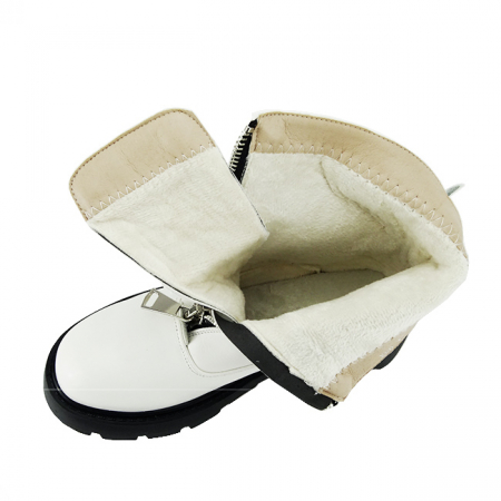 Ghete albe cu fermoar in fata K89 111 [5]