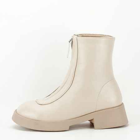 Ghete bej cu fermoar in fata 7781A 114 [2]