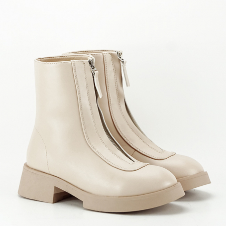 Ghete bej cu fermoar in fata 7781A 114 [6]