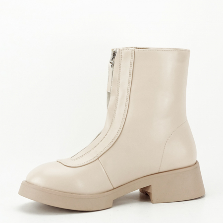 Ghete bej cu fermoar in fata 7781A 114 [1]