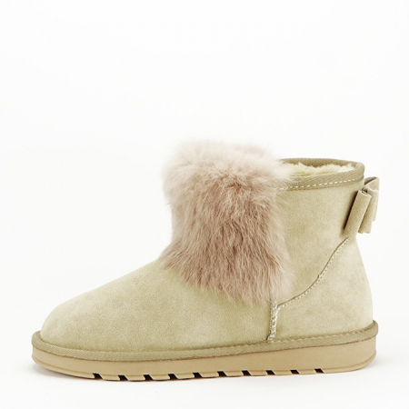 Cizme si botine - Ghete bej din piele naturala B-5839 117