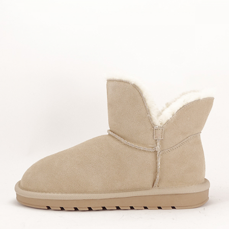 Cizme si botine - Ghete bej din piele naturala B-W8006 19