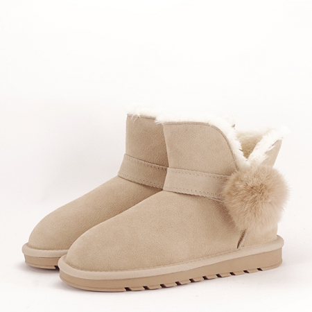 Ghete bej din piele naturala B-W8006 19 [2]