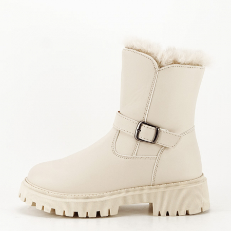 Cizme si botine - Ghete bej imblanite B-B026-86 112