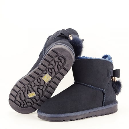 Ghete din piele naturala albastru inchis B-W8007 110 [7]