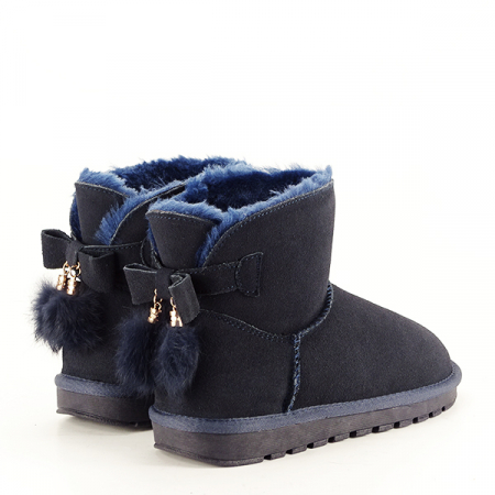Ghete din piele naturala albastru inchis B-W8007 110 [5]