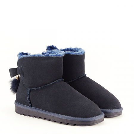 Ghete din piele naturala albastru inchis B-W8007 110 [2]