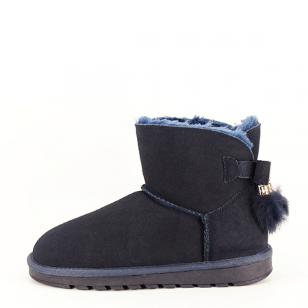 Ghete - Ghete din piele naturala albastru inchis B-W8007 110