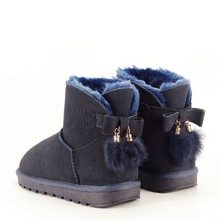 Ghete din piele naturala albastru inchis B-W8007 110 [3]