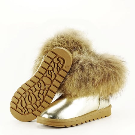 Ghete din piele naturala aurii B-W5820-1 19 [6]