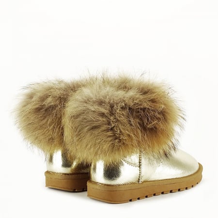 Ghete din piele naturala aurii B-W5820-1 19 [4]