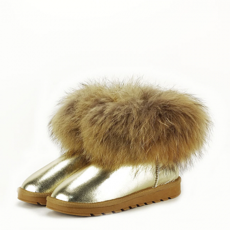 Ghete din piele naturala aurii B-W5820-1 19 [1]