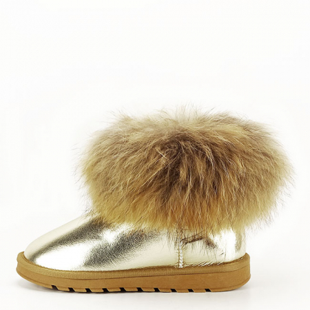 Cizme si botine - Ghete din piele naturala aurii B-W5820-1 19