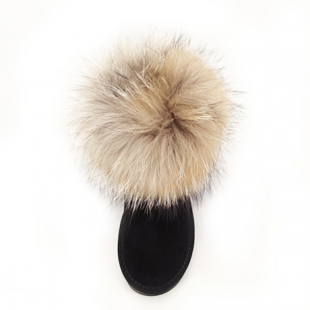 Ghete din piele naturala negre cu blanita Carina 19 [5]