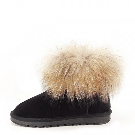 Ghete din piele naturala negre cu blanita Carina 19 [1]