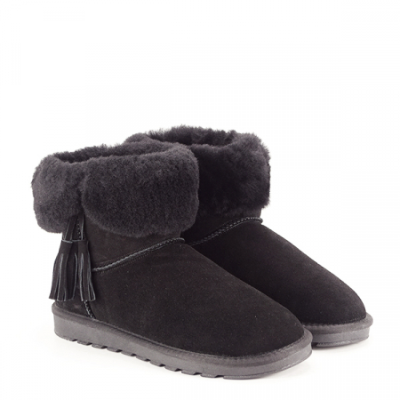 Ghete din piele naturala negre B-W8010 117 [2]