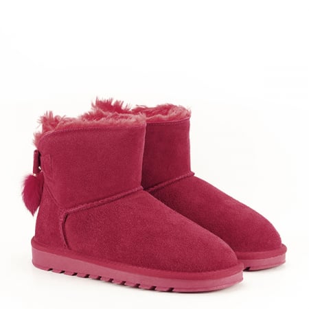Ghete din piele naturala rosii B-W8007 19 [2]