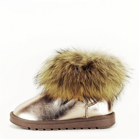 Cizme si botine - Ghete din piele naturala sampanie B-W5820-1 19