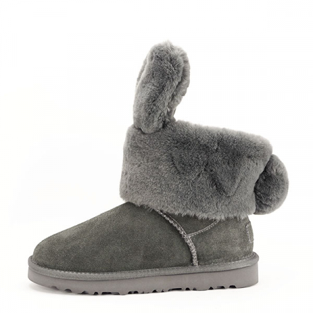 Ghete - Ghete gri din piele naturala Abby 111